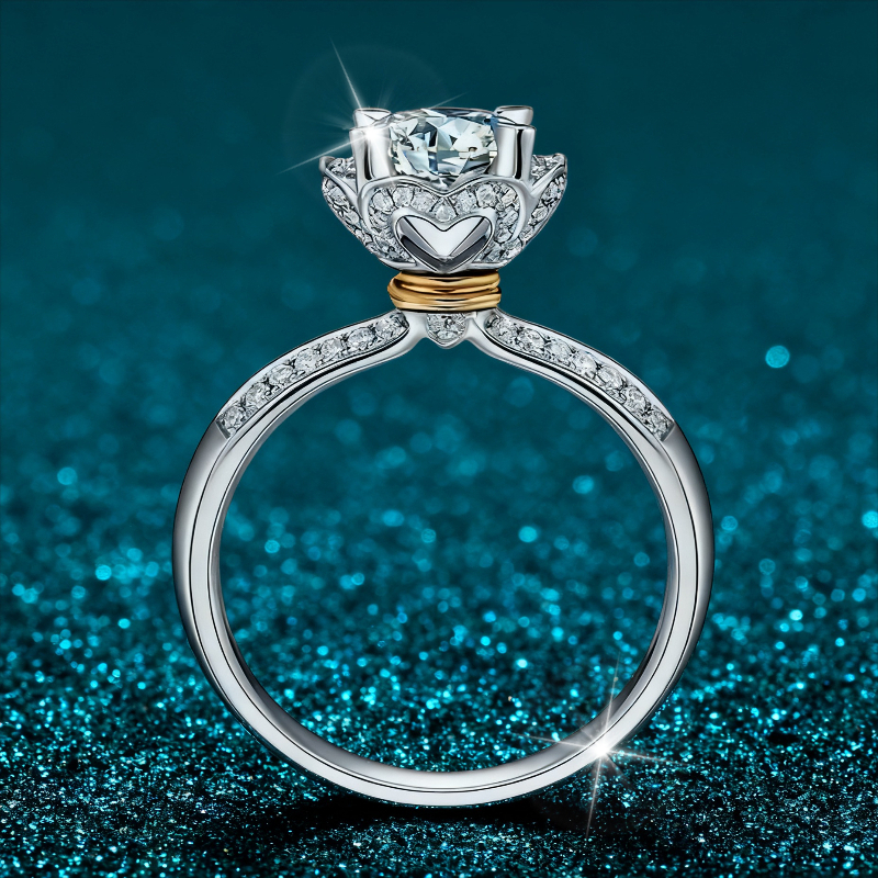 Men's 1 Carat Four-Claw Moissanite Wedding Ring